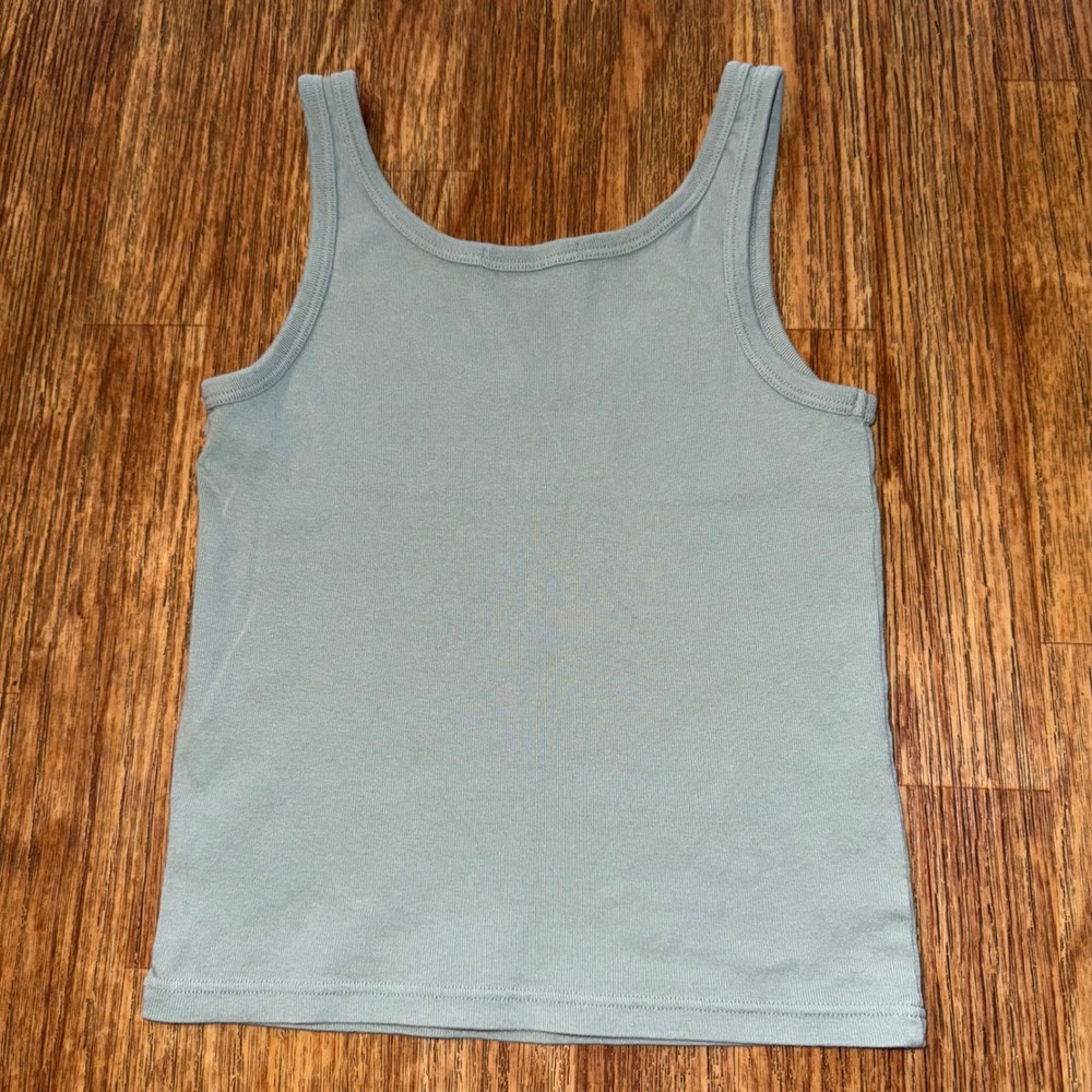 Brandy Melville Tank Top Newport Beach USA Ribbed Blue Y2K Beachcore Soft Girl - Picture 4 of 7
